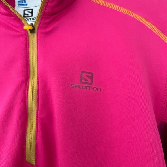 Salomon Long Sleeve 1/4 Zip Pullover Shirt base layer running Gorpcore pink L - Picture 9 of 13